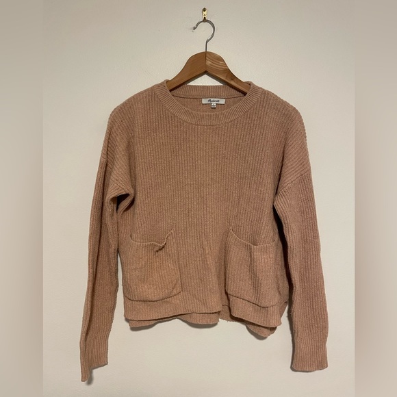 Madewell Size Small Pink Patch Pocket Pullover Sweater - Picture 1 of 5